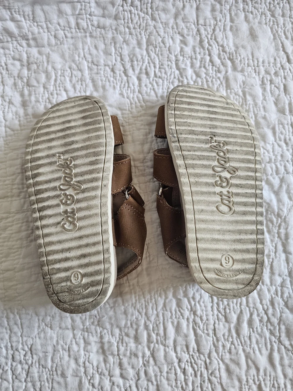 Cat & Jack Brown Kids' Strappy Sandals Boy 9 Child
